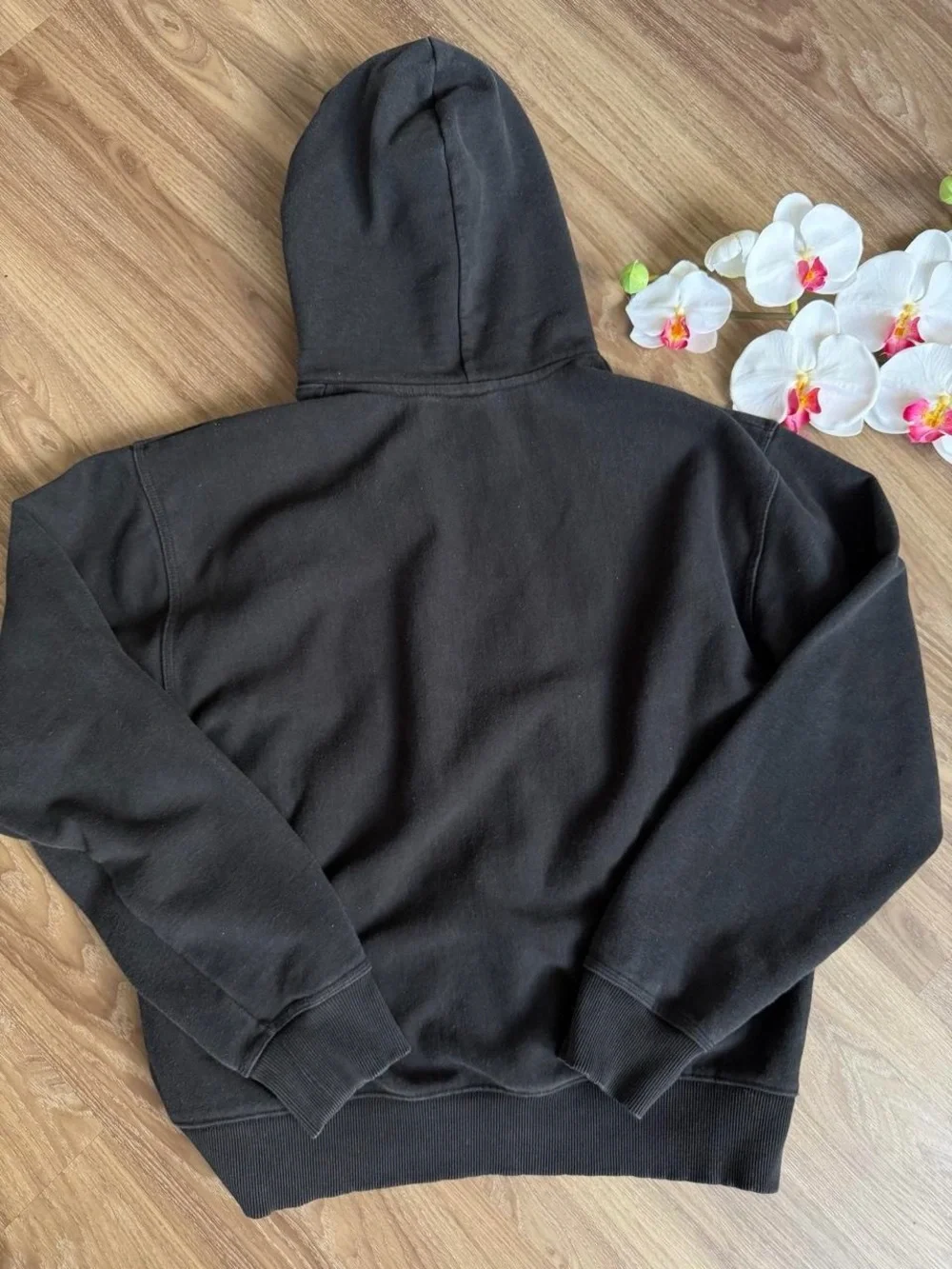 black stussy logo hoodie